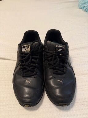 Puma Black Athletic Sneakers with Silver Logo
